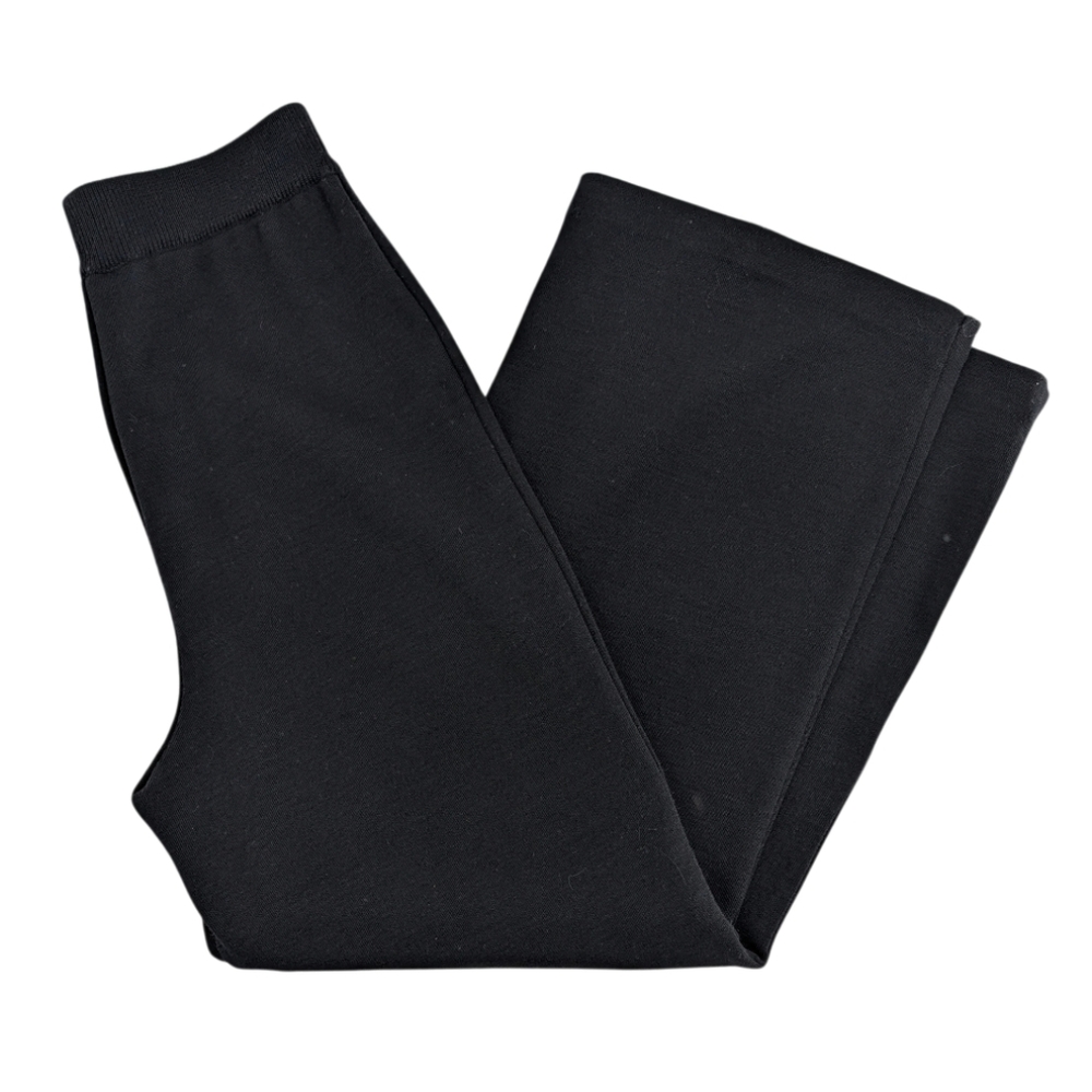 Andrea Jovine Petite Essentials 100% Wool Black Wide-Leg High Waist Pants XS